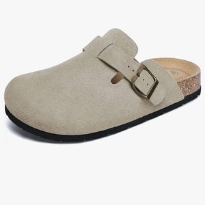 XIAKOLAKA | Taupe Suede Clogs Adjustable Buckle Slip On Clog Women’s US Size 11
